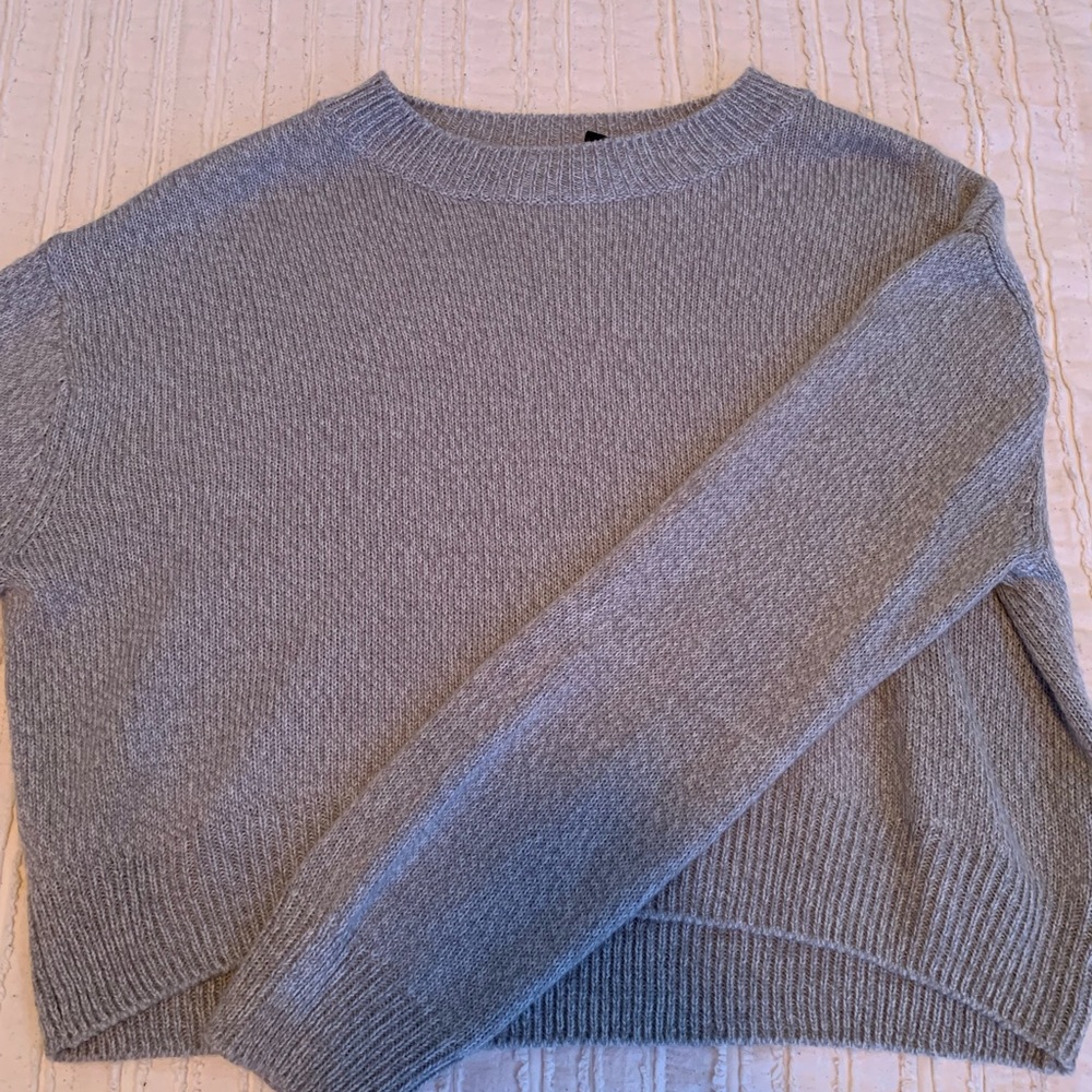 Divided Grey Cropped Sweater